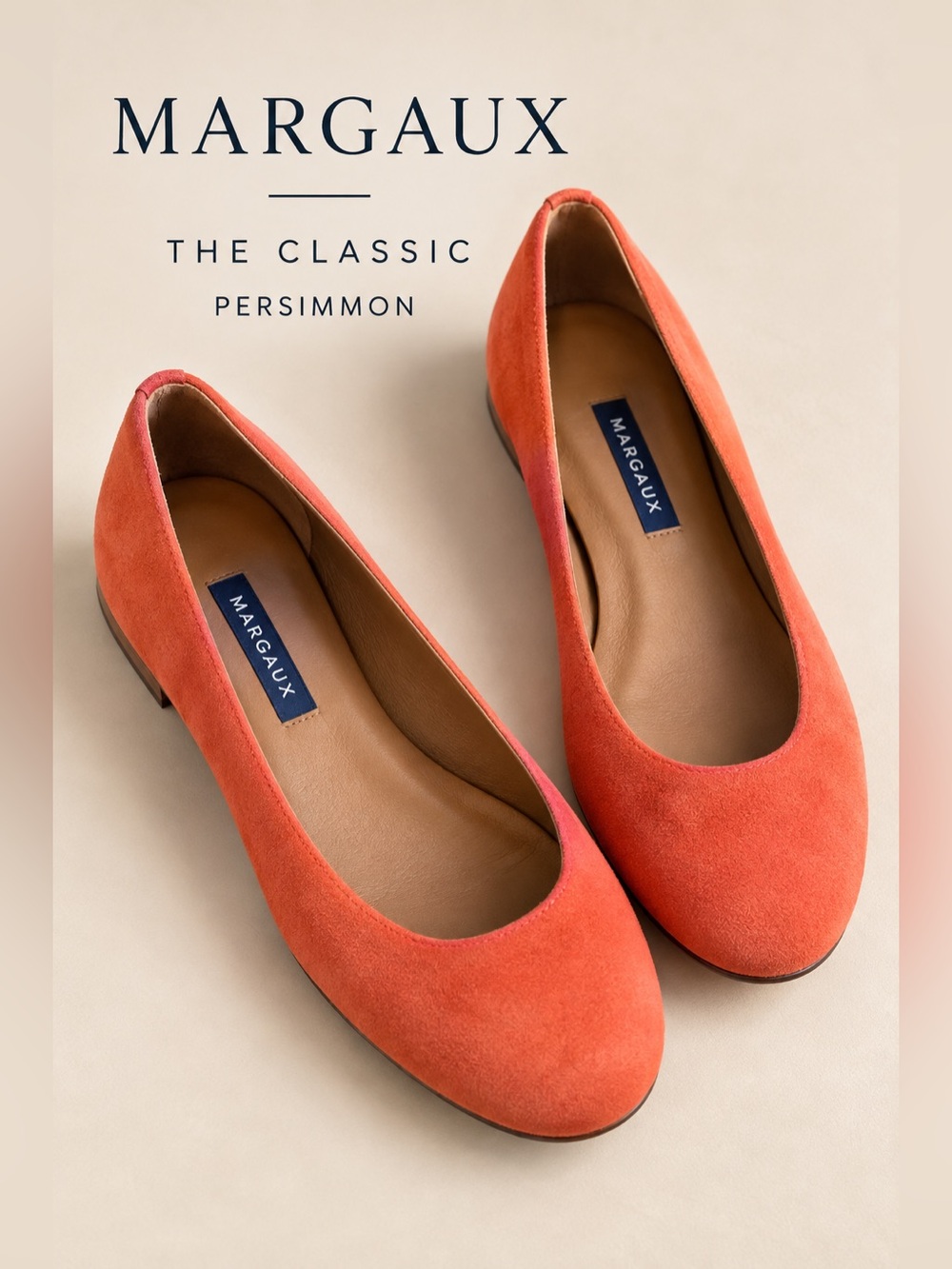 Margaux The Classic Persimmon Suede Ballet Flats Estimated Size 7 M